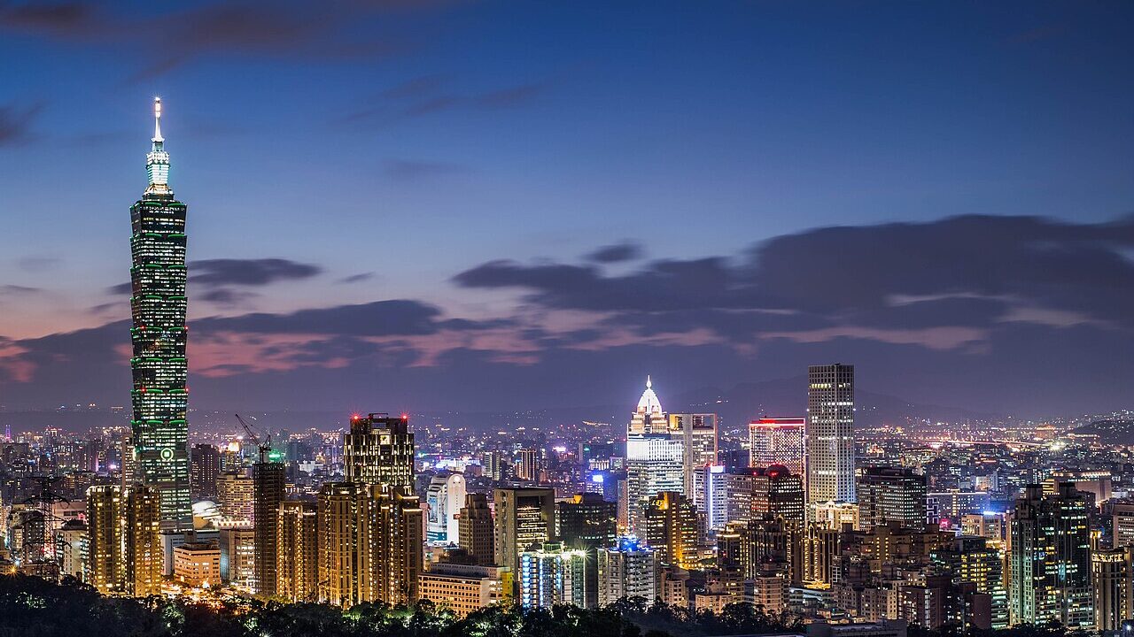 The skyline of Taipei, Taiwan