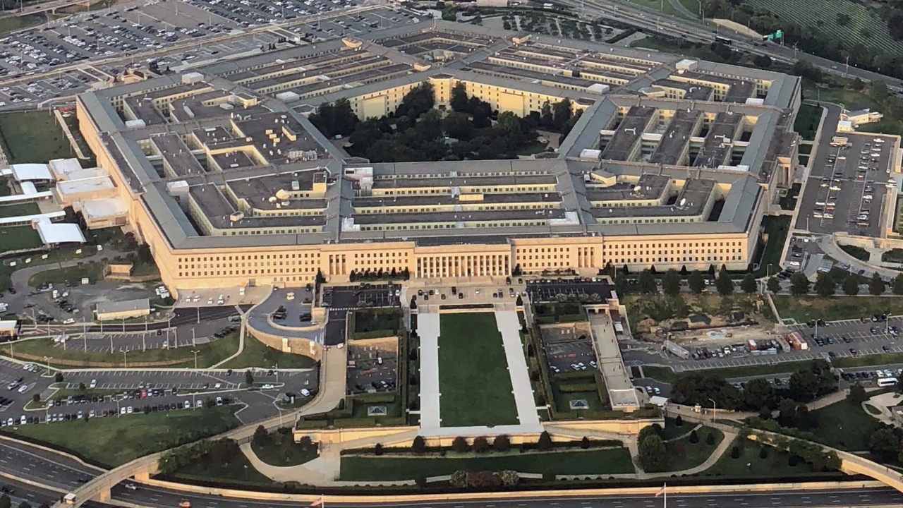 Aerial view of the Pentagon building