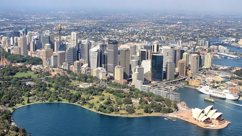 Aerial view of Sydneyu2019s central business district