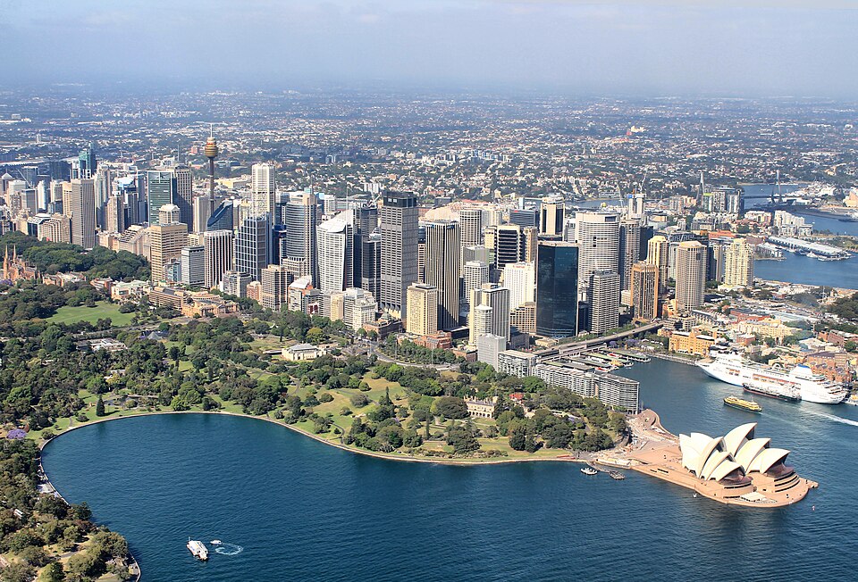 Aerial view of Sydneyu2019s central business district
