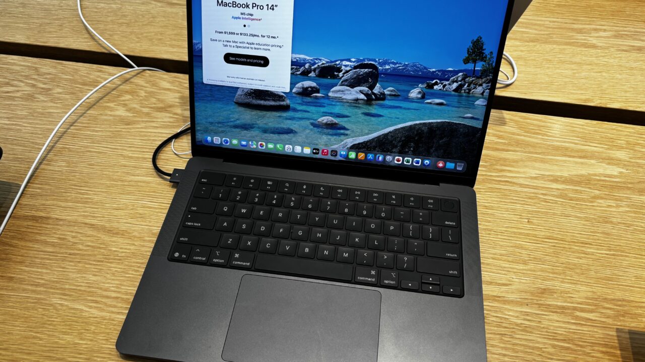 A MacBook Pro laptop in space black