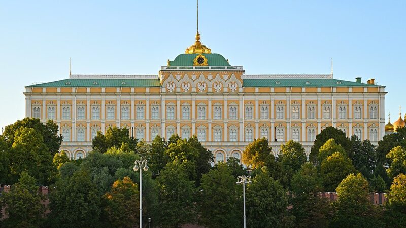 Grand Kremlin Palace in Moscow at sunset
