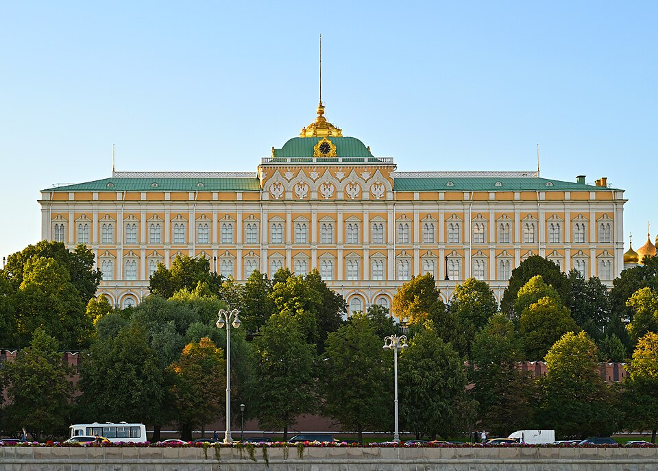 Grand Kremlin Palace in Moscow at sunset