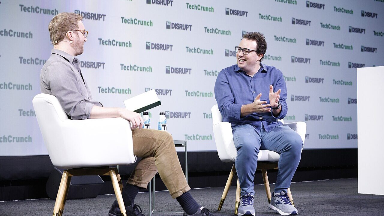 Dario Amodei Anthropic chief executive speaking at TechCrunch Disrupt