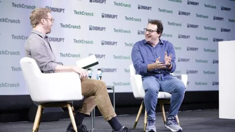 Dario Amodei Anthropic chief executive speaking at TechCrunch Disrupt