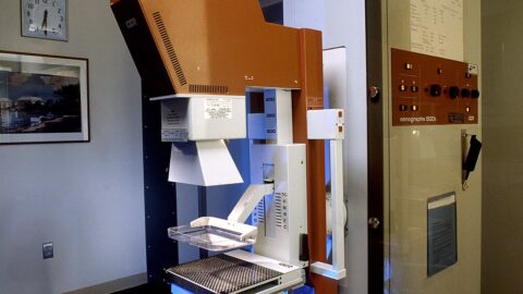A mammography machine used for breast cancer screening